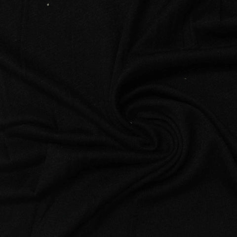 Viscose Stretch Jersey Knit Fabric, 162 gsm, 160 cm — Black