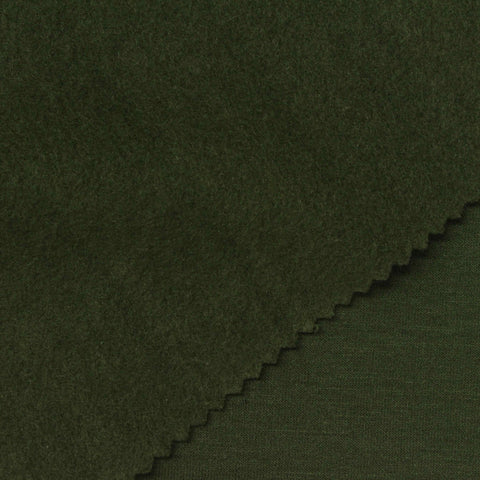 Brushed Polyester Modal Stretch French Terry Fabric, 280 gsm, 160 cm — Green
