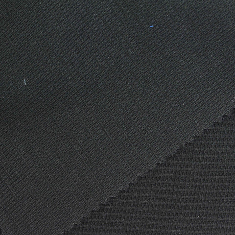 Black Grid Waffle Knit, Poly-Cotton