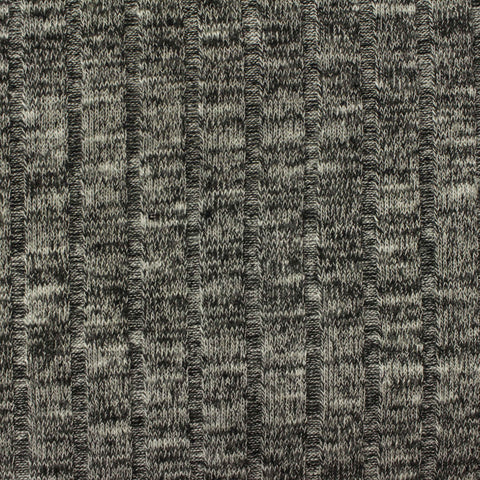 Grey Marl Rib Knit, Poly-Viscose, 215 gsm