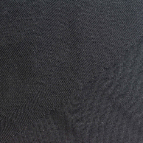 Modal Acrylic Stretch Rib Knit Fabric, 180 gsm, 165 cm — Black