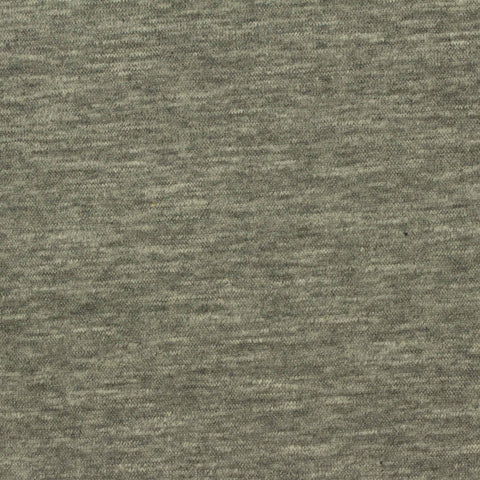 Grey Heathered-Marl Rib Knit, Cotton-Poly, 200 gsm