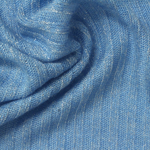 Light Blue Marl Rib Knit, Acrylic