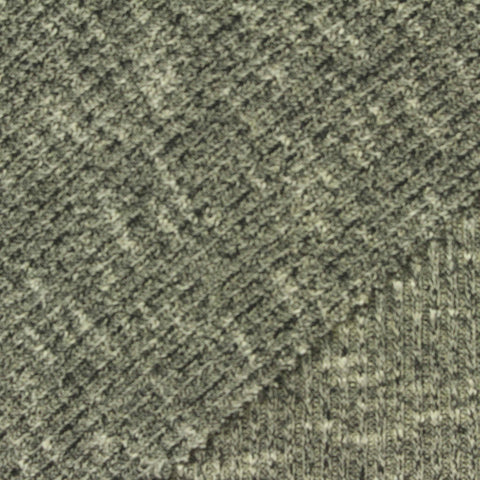 Dark Grey Marl Rib Knit, Viscose-Poly, 220 gsm, 160 cm
