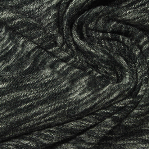 Black Marl Jersey Knit, Poly-Viscose, 150 gsm