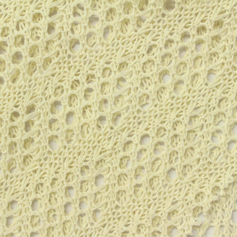 Light Yellow Openwork-Diamond Pointelle Knit, Poly-Cotton