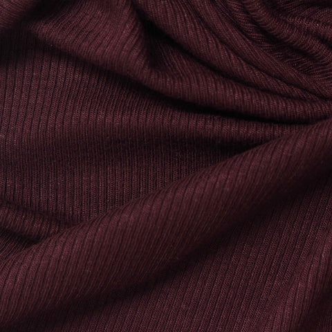 Viscose Stretch Rib Knit Fabric, 260 gsm, 130 cm — Red
