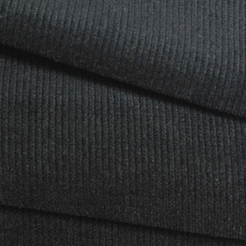 Polyester Stretch Chenille Fabric, 440 gsm, 155 cm — Black