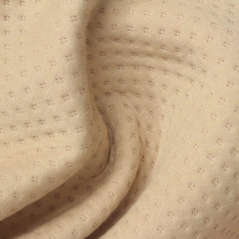 Jacquard Polyester Cotton Knit Fabric, 355 gsm, 152 cm — Beige