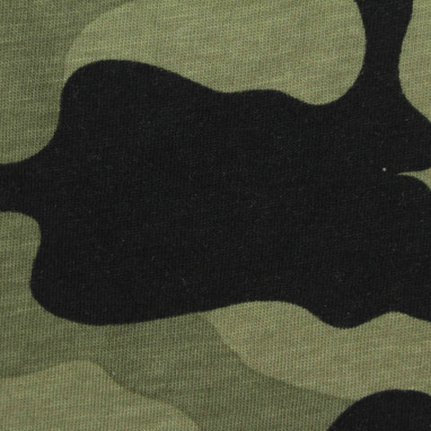 Green Camo Jersey Knit, Cotton-Viscose