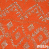 Orange Geometric-Diamond Chunky Knit, Acrylic-Metallic — photo 1