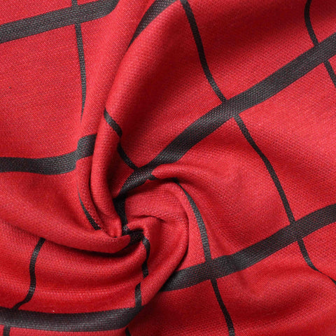 Red Grid Jacquard, Polyester