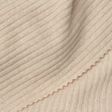 Brushed Polyester Stretch Rib Knit Fabric, 205 gsm — Beige — photo 1