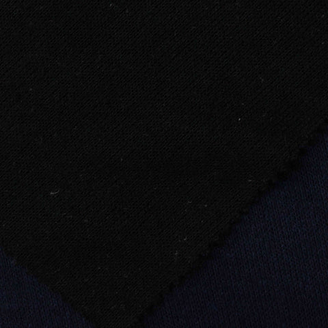 Yarn-Dyed Viscose Polyester Blend Interlock Knit Fabric, 360 gsm, 158 cm — Black