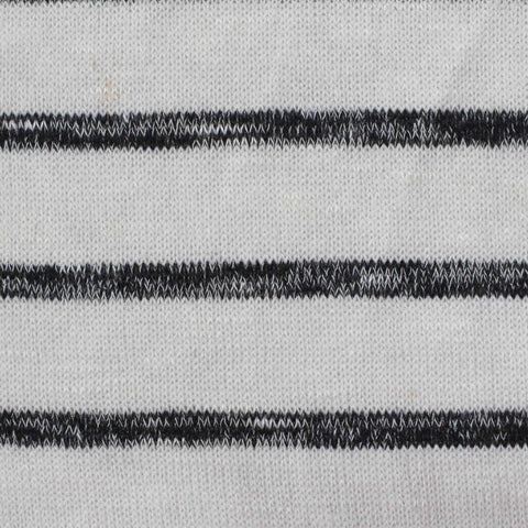 Black Horizontal-Stripe Chunky Knit, Viscose-Poly, 211 gsm