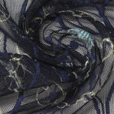 Dark Blue Lines Lace, Polyester — photo 1