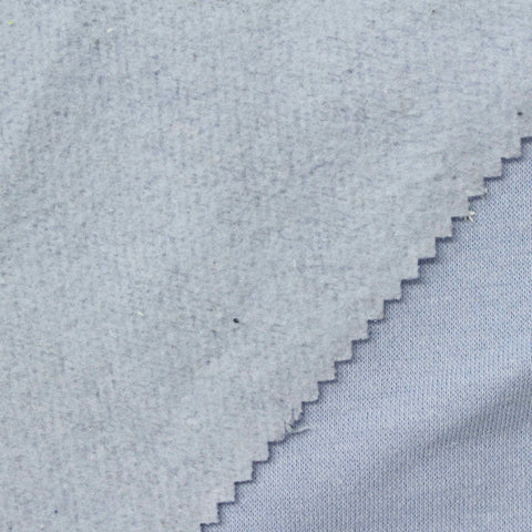 Printed Brushed Cotton Polyester French Terry Fabric, 280 gsm, 185 cm — Blue