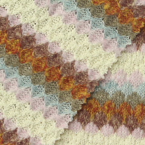 Cream Chevron Rib Knit, Polyester