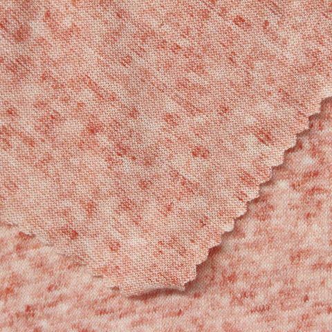 Pink Marl Jersey Knit, Poly-Linen, 145 gsm