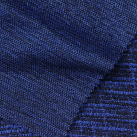 Blue Horizontal-Line Chunky Knit, Poly-Cotton