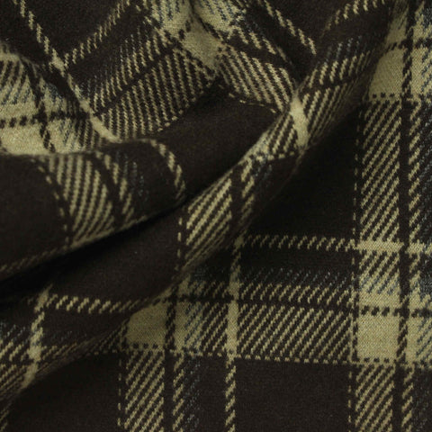 Dark Brown Plaid Jacquard, Poly-Viscose