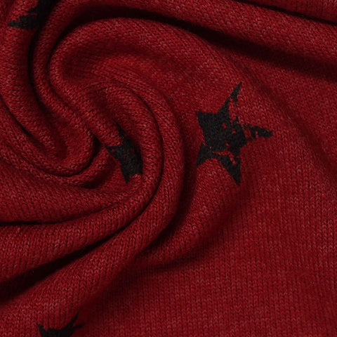 Black Stars Chunky Knit, Viscose-Poly, 275 gsm