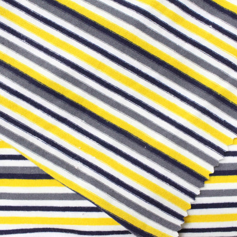 Yellow Horizontal-Stripe Knit, 215 gsm