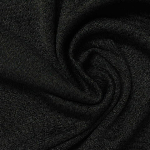 Dark Grey Marl Interlock Knit, Polyester, 190 gsm, 155 cm