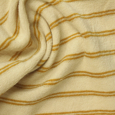 Gold Horizontal-Stripe French Terry, Poly-Viscose