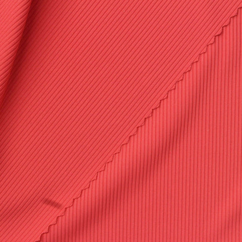 Nylon Stretch Rib Knit Fabric, 170 gsm, 135 cm — Red