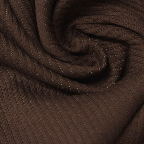 Rib Knit Fabric, 175 gsm, 120 cm — Brown