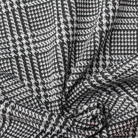 Black Houndstooth Jacquard, Polyester, 238 gsm
