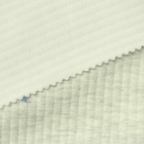 Jacquard Polyester Cotton Stretch Knit Fabric, 315 gsm, 165 cm — Khaki