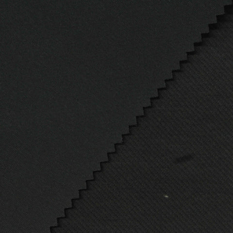 Cotton Polyester Stretch Scuba Knit Fabric, 440 gsm, 155 cm — Black