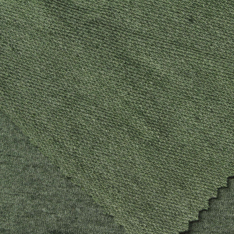 Green Heathered-Marl French Terry, Polyester