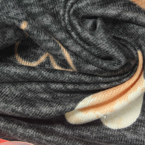 Orange Heart Jersey Knit, Polyester