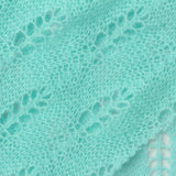 Aqua Openwork-Leaf Pointelle Knit, Polyester — photo 1
