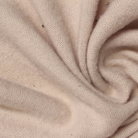 Brushed Polyester Viscose Stretch Jersey Knit Fabric, 200 gsm, 165 cm — Beige