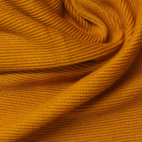 Striped Polyester Stretch French Terry Fabric, 340 gsm, 155 cm — Orange