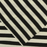 Black Horizontal-Stripe Chunky Knit, Poly-Viscose, 210 gsm — photo 1