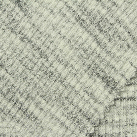 Dark Grey Marl Rib Knit, Poly-Viscose, 298 gsm