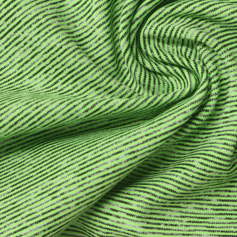 Light Green Horizontal-Stripe Knit, Nylon-Poly