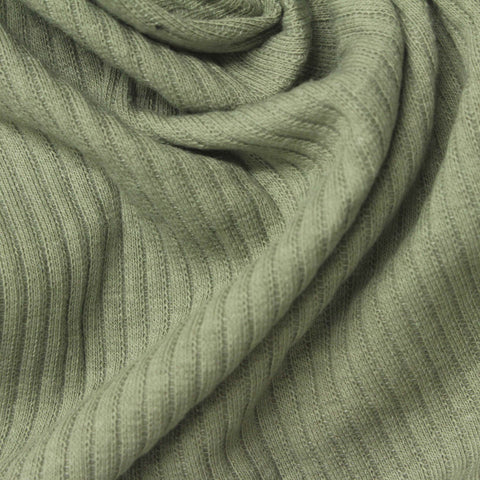 Rib Knit Fabric, 235 gsm, 110 cm — Green