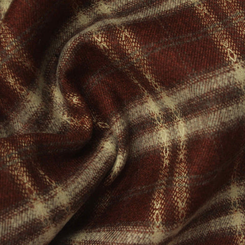 Maroon Bold-Plaid Woven, Poly-Viscose, 285 gsm, 150 cm, ref EF-265205