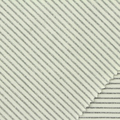 Grey Horizontal-Stripe Jersey Knit, Poly-Viscose, 220 gsm