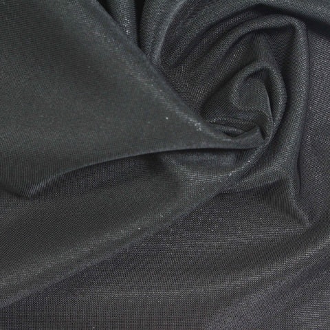 Polyester Stretch Milk Silk Knit Fabric, 220 gsm, 148 cm — Black