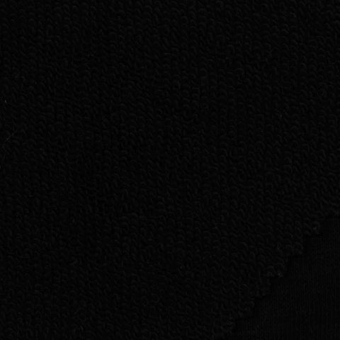 Slub Cotton Polyester French Terry Fabric, 370 gsm, 175 cm — Black