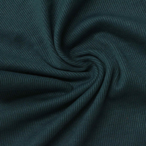 Striped Polyester Stretch Rib Knit Fabric, 360 gsm — Green