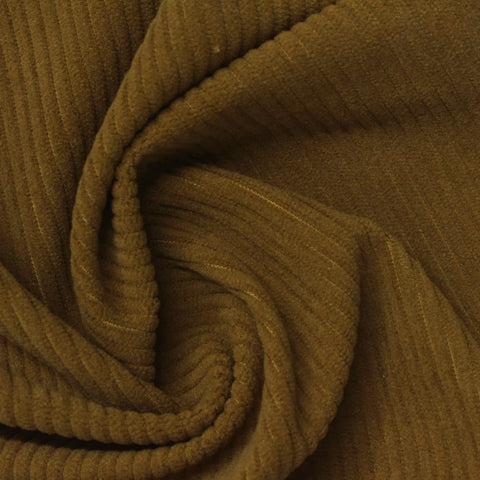 100% Polyester Corduroy Fabric, 280 gsm, 155 cm — Khaki