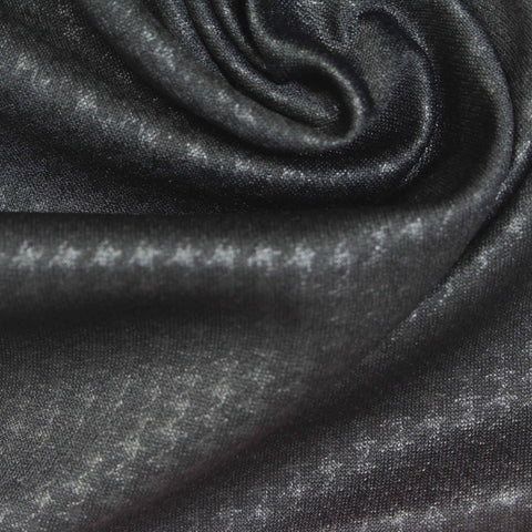 Grey Houndstooth Birdseye Knit, Polyester